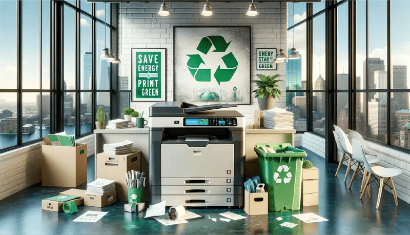 Image showing Green Office Solutions: How Boston Companies Can Benefit from Energy-Efficient Copiers and Sustainable Leasing Practices.
